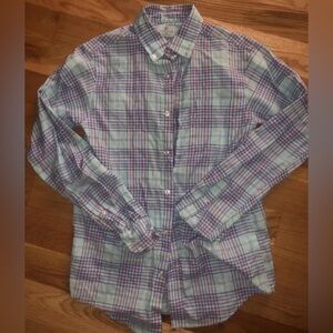 Boys Classic Club Plaid Long Sleeve Button Down Shirt Size 18/20